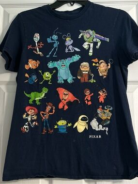 Pixar Characters Navy Short Sleeve Tee